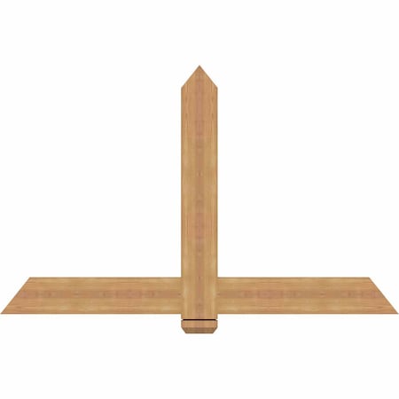 Ekena Millwork Eugene Smooth Timber Gable Bracket, Western Red Cedar, 60"W x 38"H x 1 1/2"D x 5 1/2"F, 15/12 Pitch GBW060X38X0206EUG00SWR